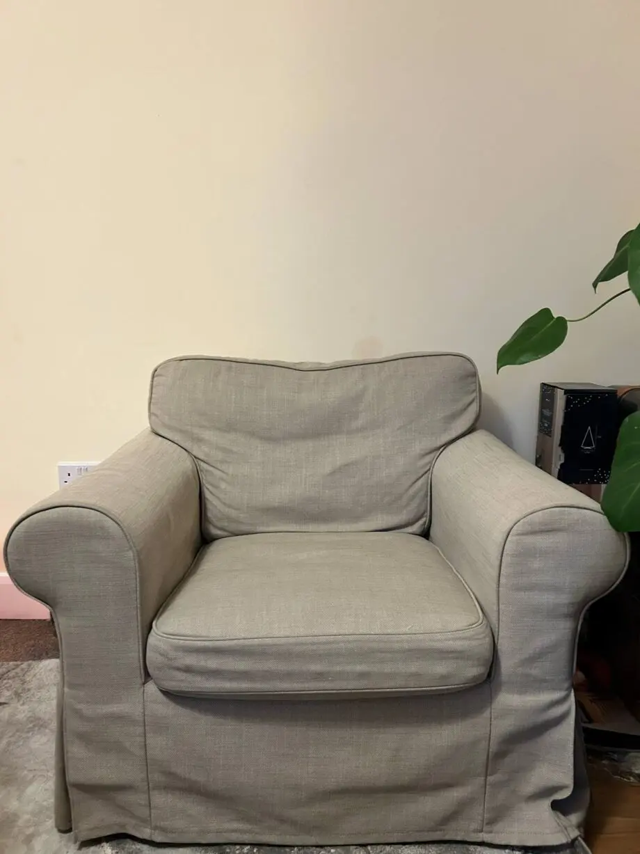 IKEA EKTORP Sofa & Armchair Set – Beige, Washable Covers, Great Condition
