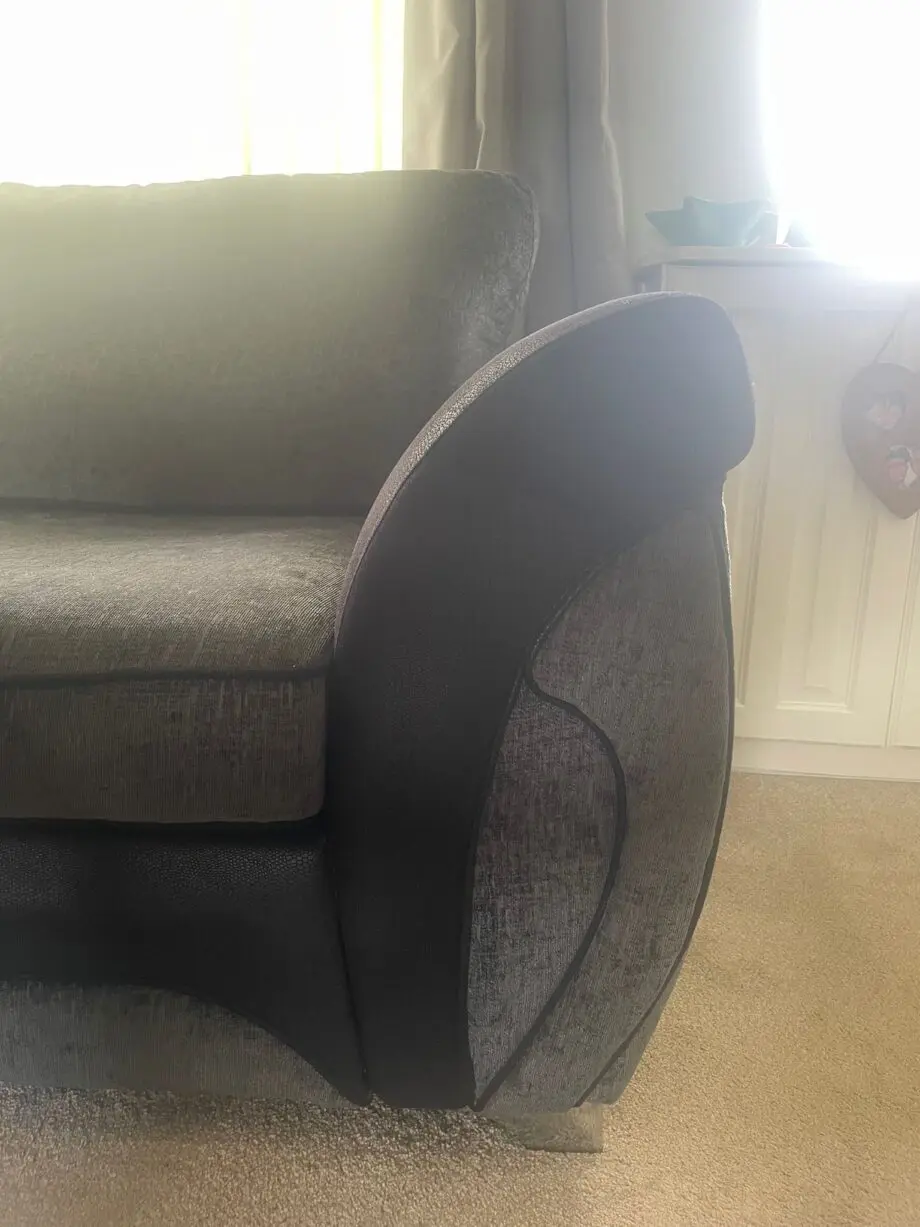 DFS grey and black 2 and 3 seater sofa