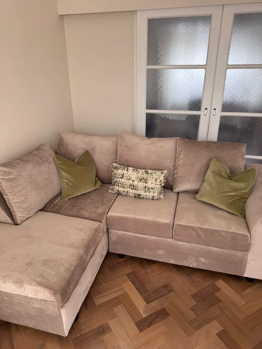 Beige corner sofa