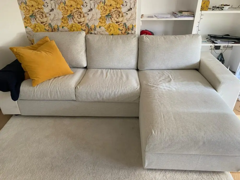 IKEA cream sofa / 3 seater L shaped /