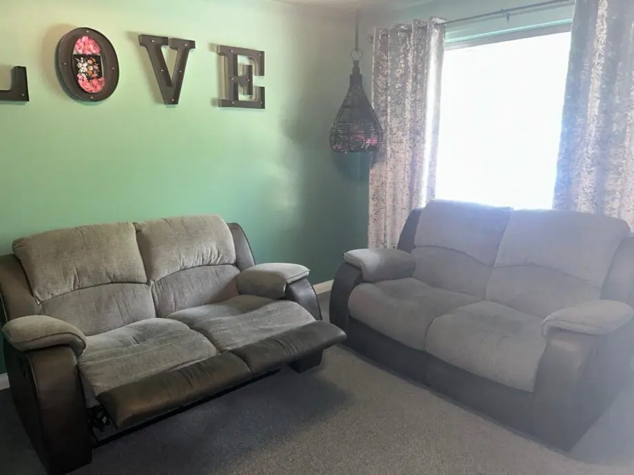 2x 2 seater reclining sofas