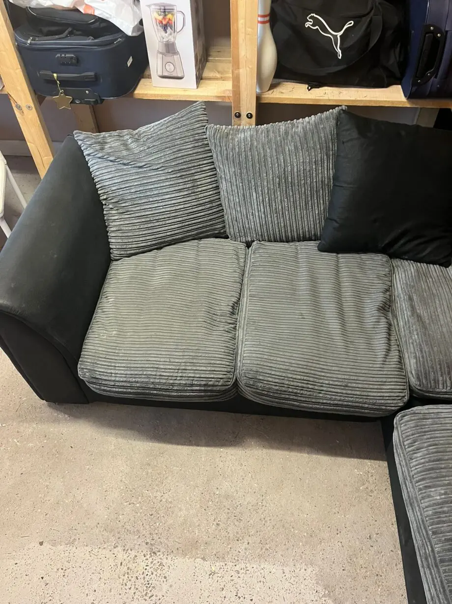 Black and grey corner sofa