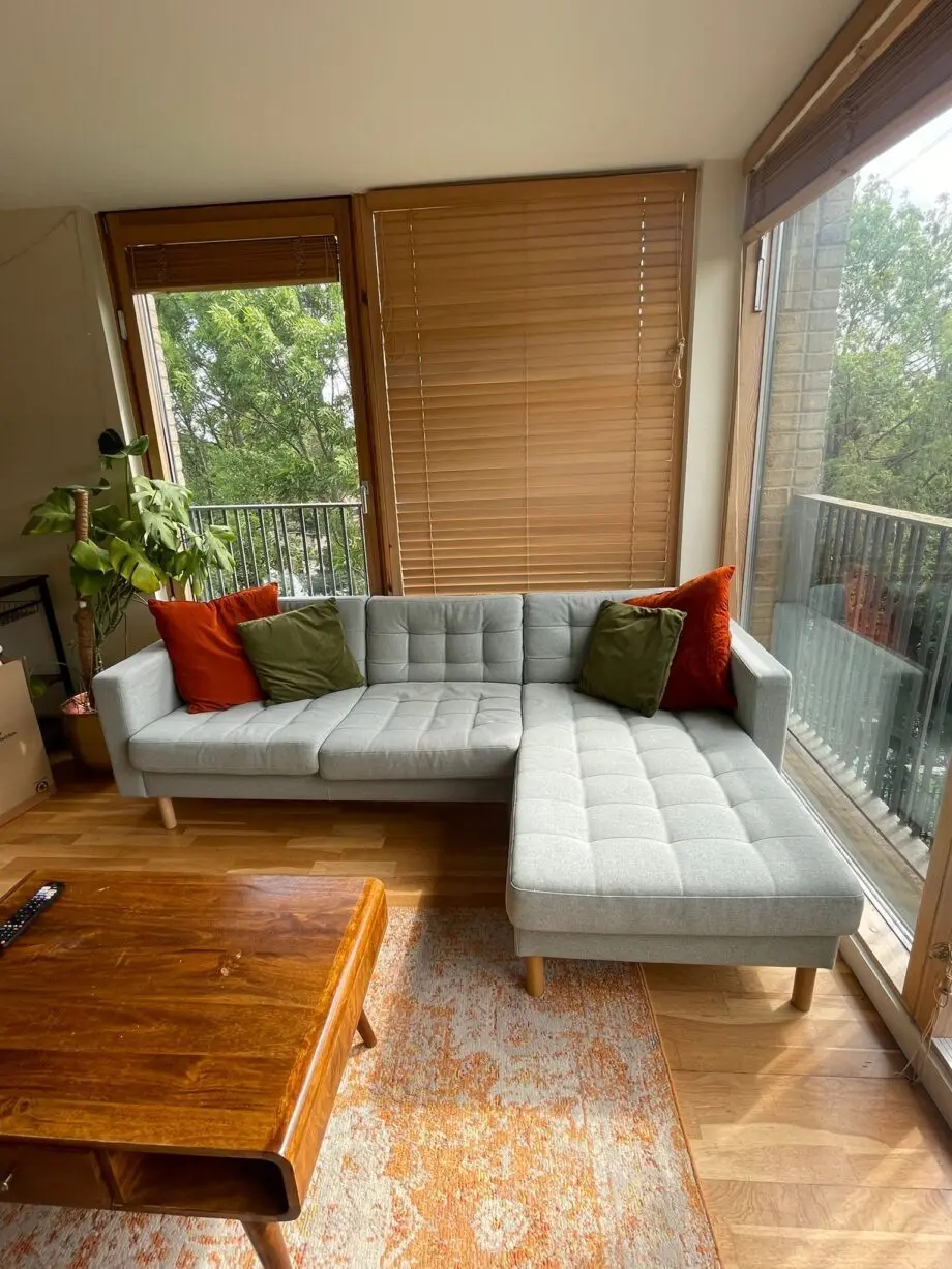 Light Green Sofa with chase