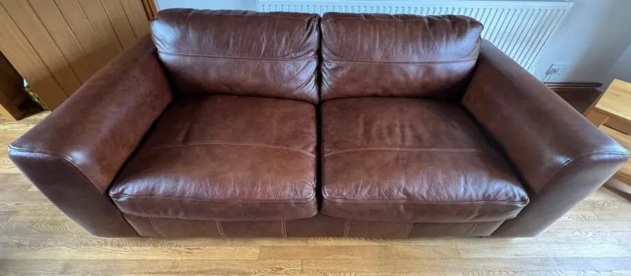 Brian James Leather Brown 3 Seater Sofa
