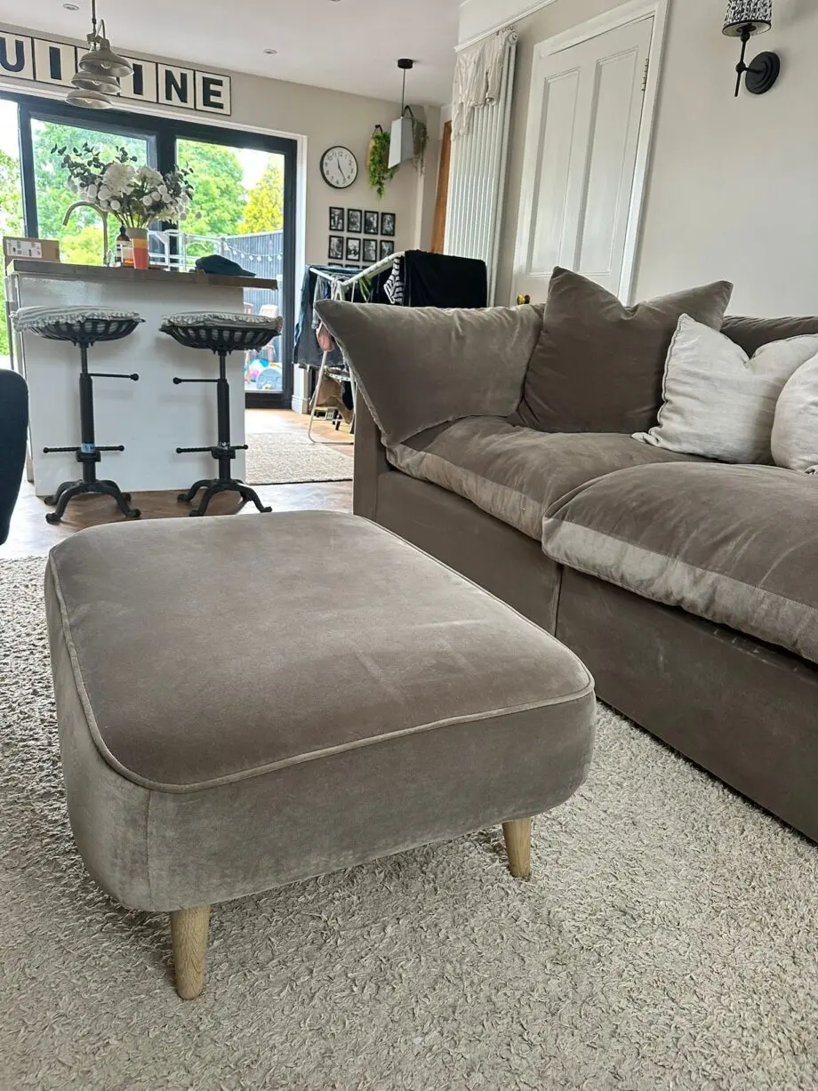 Loaf Modular Sofa - Clever Velvet – Feather Filled – Includes matching footstool