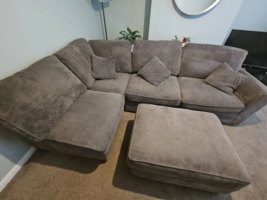 Oak Furnitureland Nebraska Corner Sofa High Back Sofa Right Hand Areo Charcoal