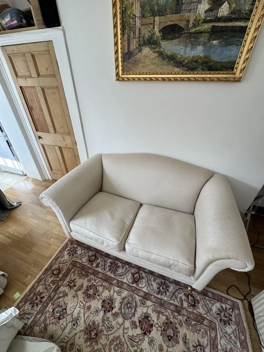 Laura Ashley 2 seater Camelback Cream sofa - Linen & Cotton Blend