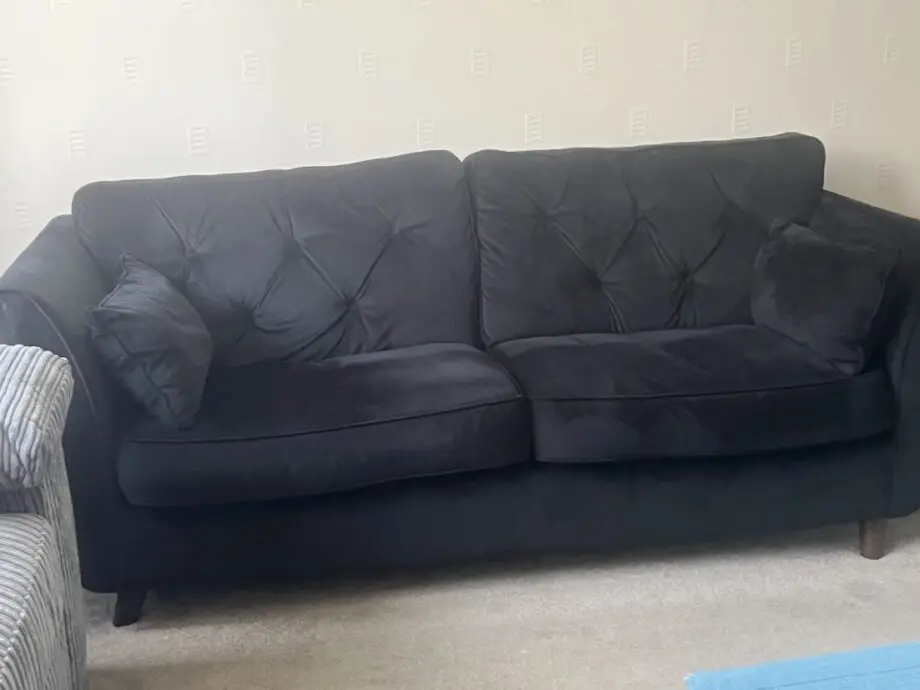 SCS black velvelt sofa
