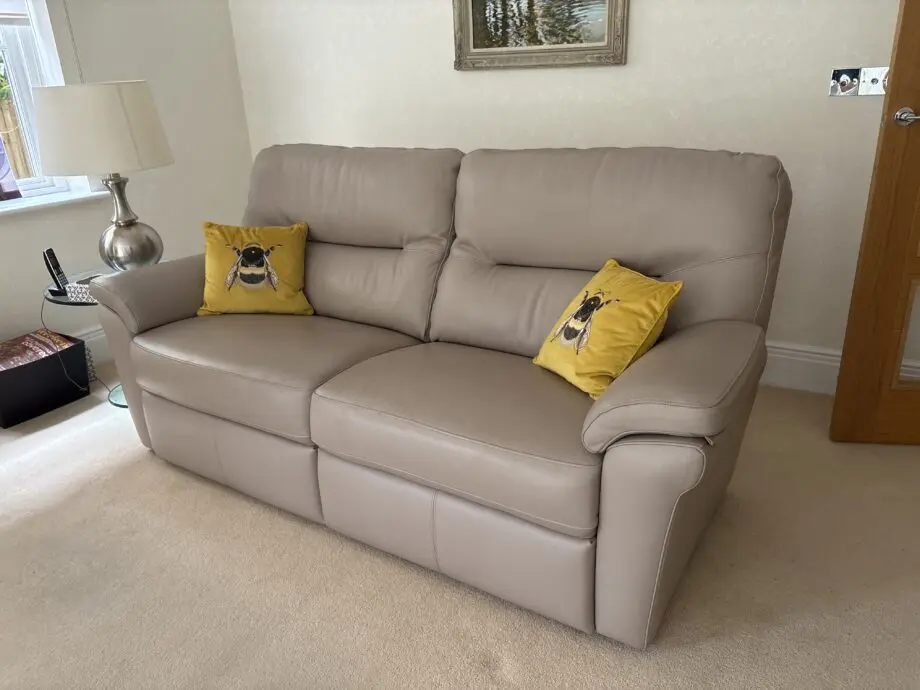 John Lewis three piece leather sofa set