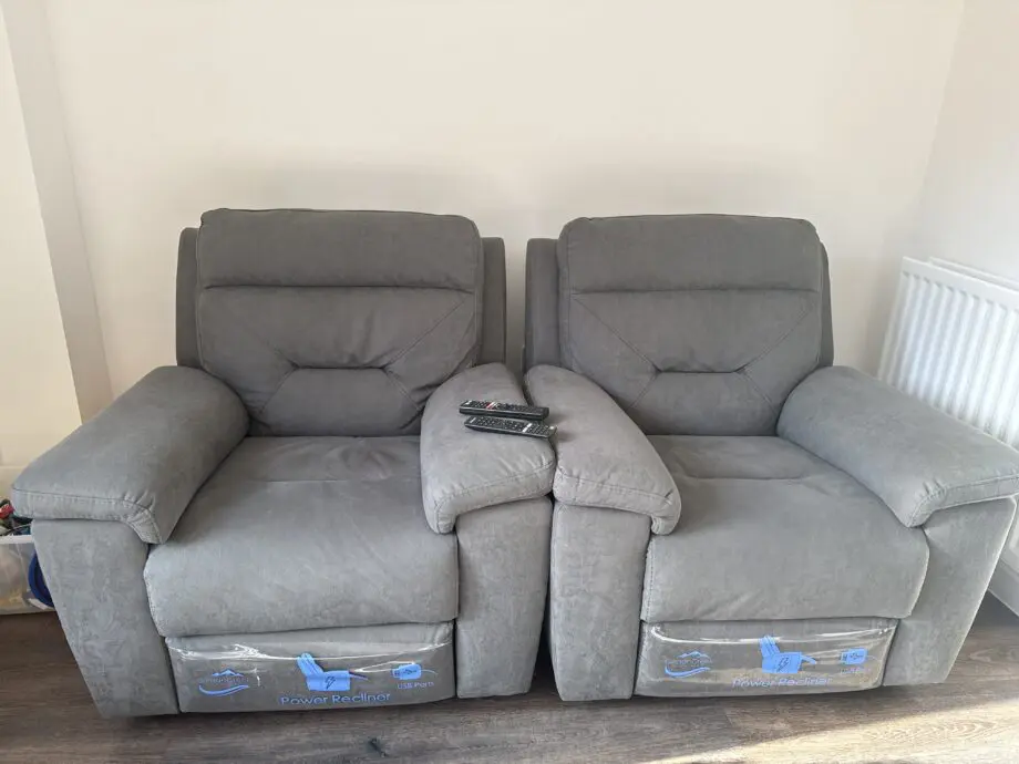 Costco grey sofa with recliner