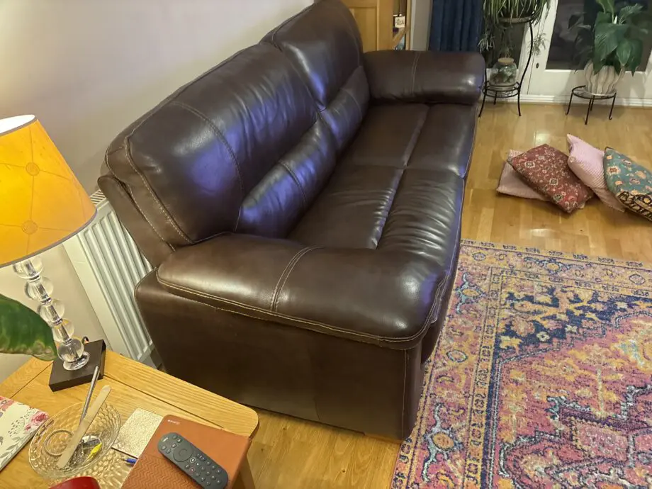 Dark Brown Leather settee