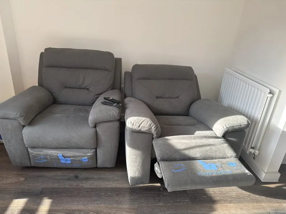Costco grey sofa with recliner