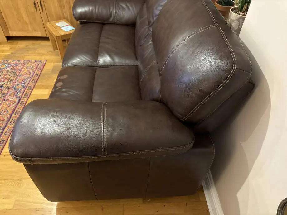 Dark Brown Leather two seater sofa