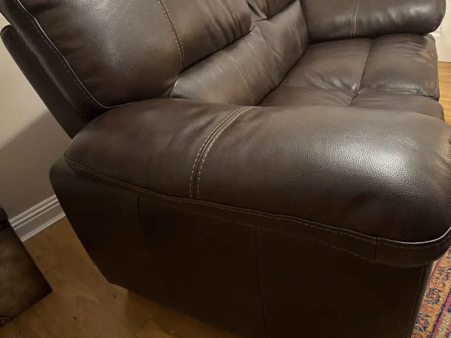 Dark Brown Leather two seater sofa