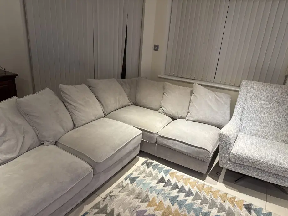4 seater sofa, arm chair with foot stool