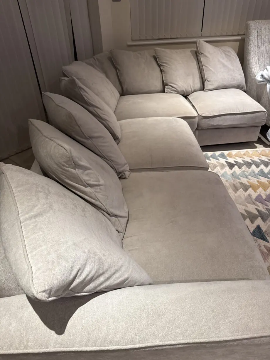 4 seater sofa, arm chair with foot stool