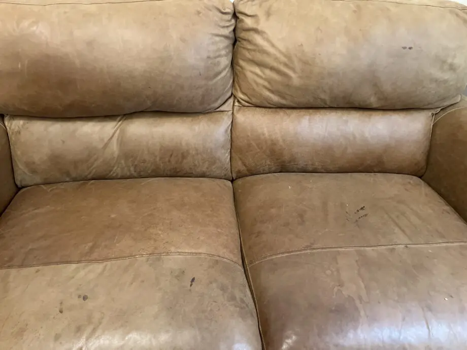 DFS brown leather 3 seater x 2