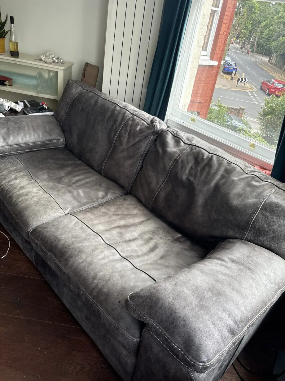 Sofology 3 seater leather sofa