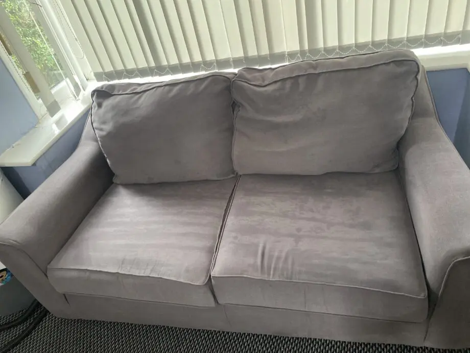 2 x grey fabric sofas