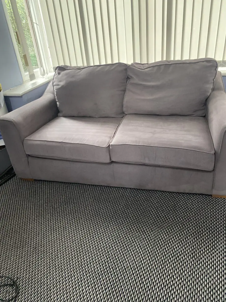 2 x grey fabric sofas