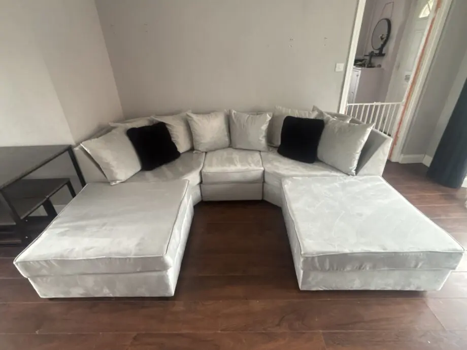 Custom size silver U Shape Sofa