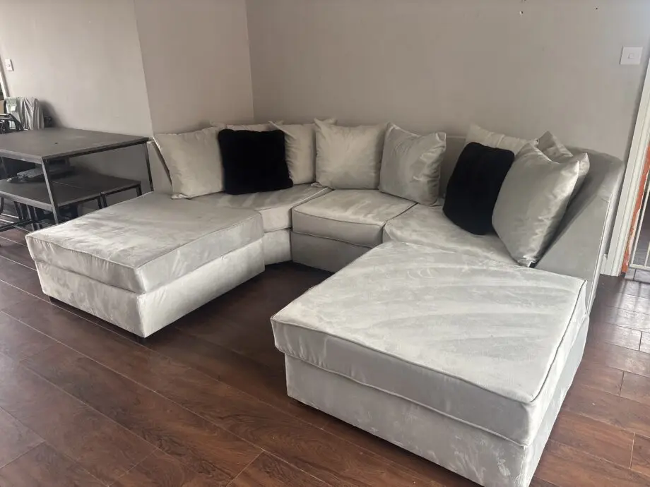 Custom size silver U Shape Sofa