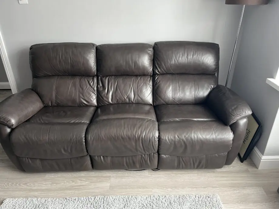 Brown leather recliner sofas