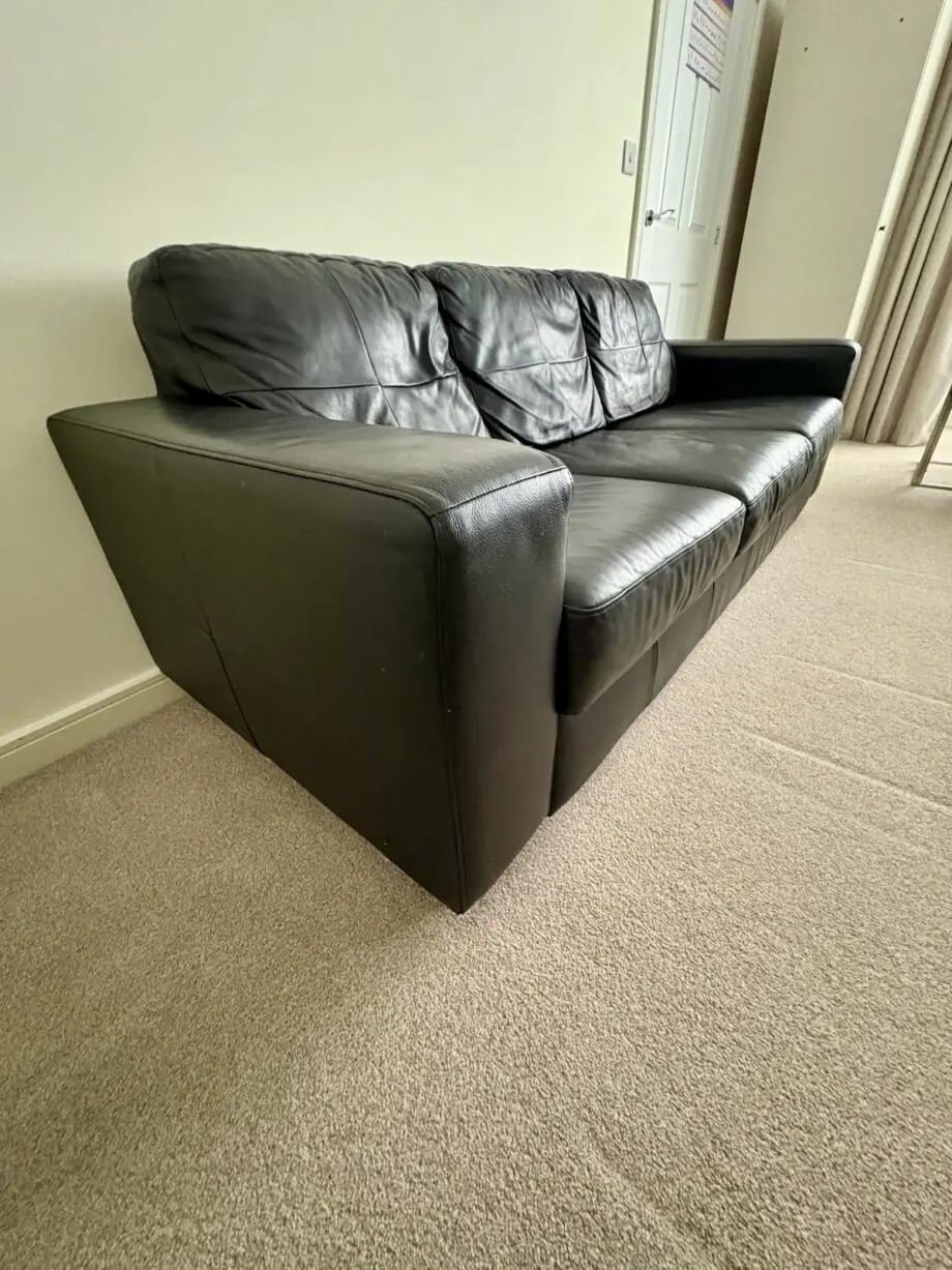 IKEA Black Leather Sofa Set
