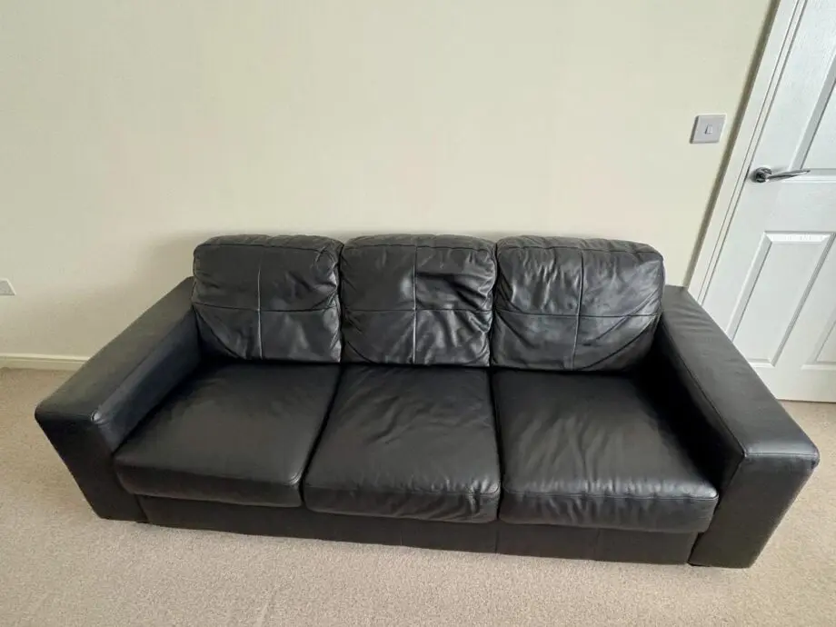 IKEA Black Leather Sofa Set