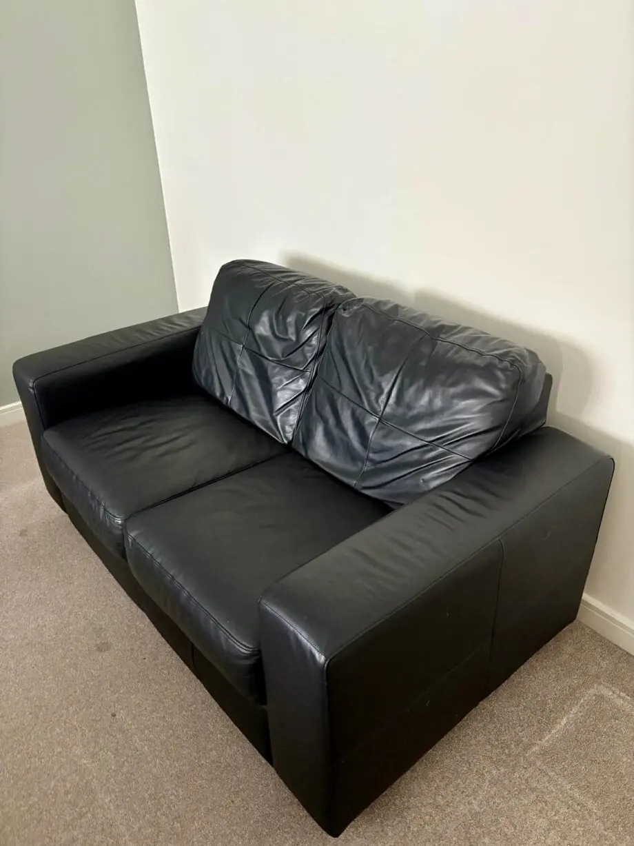 IKEA Black Leather Sofa Set