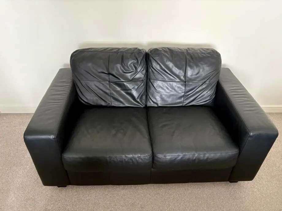 IKEA Black Leather Sofa Set