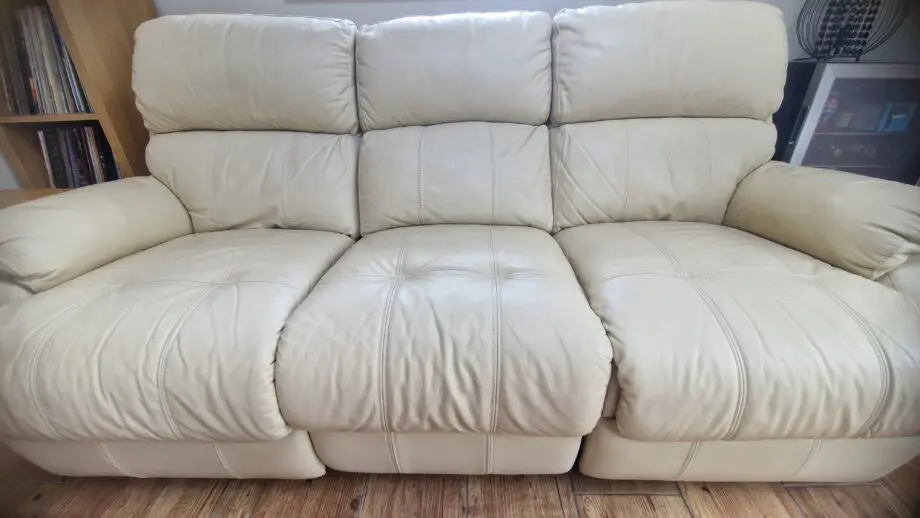 Leather 3 seater electric recliner sofa