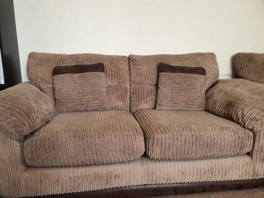 Dfs brown cord sofa set