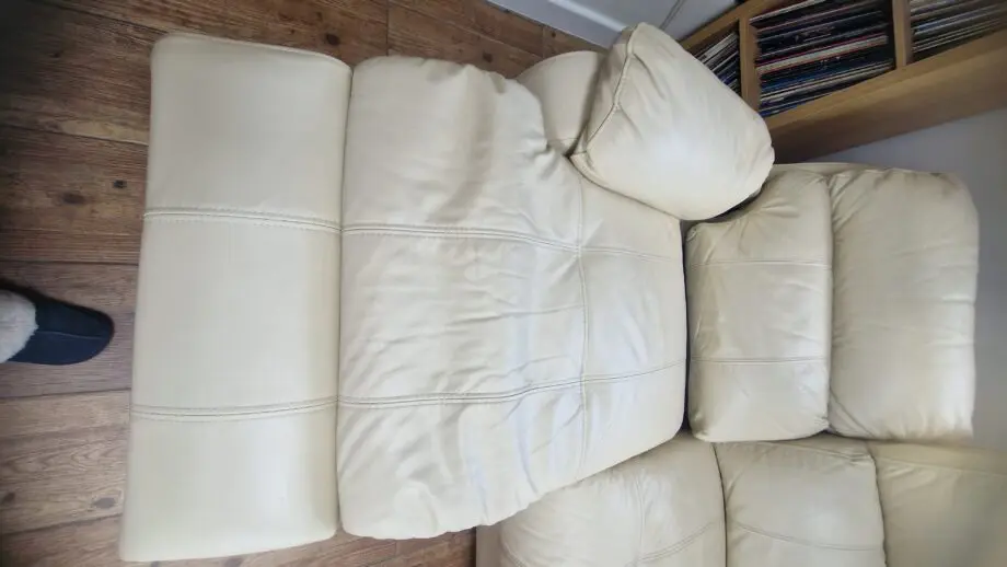 Leather 3 seater electric recliner sofa