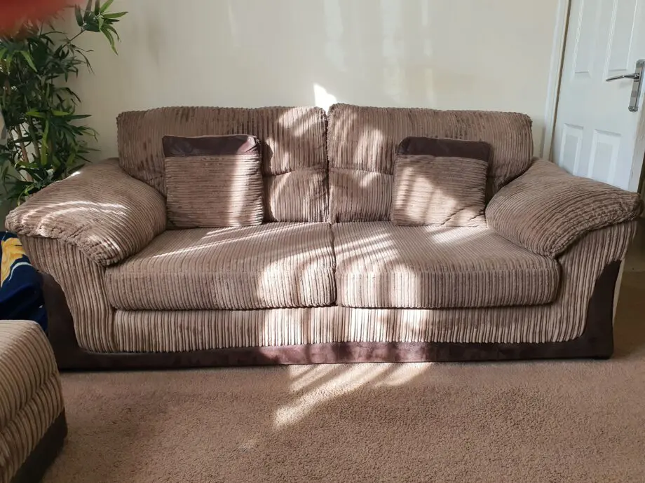 Dfs brown cord sofa set