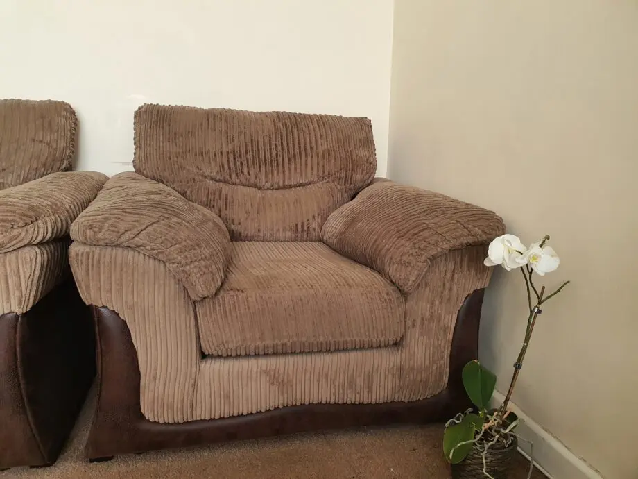 Dfs brown cord sofa set