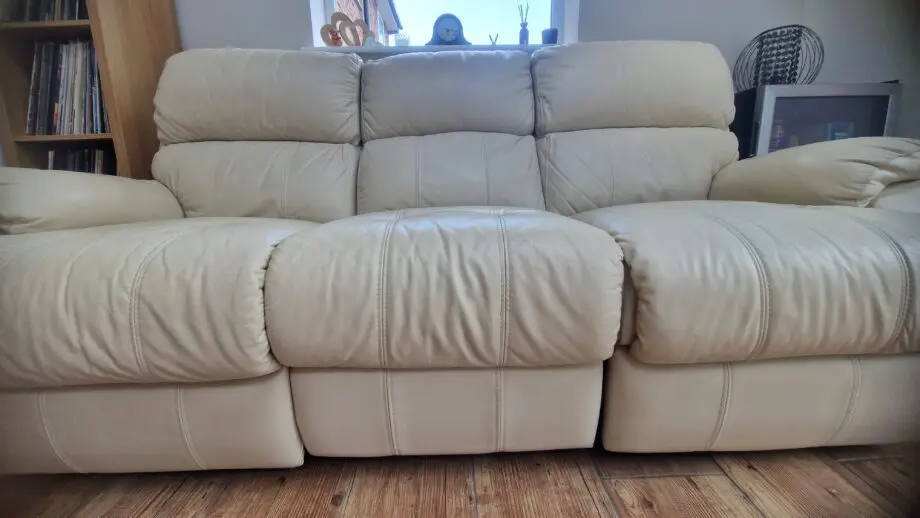 Leather 3 seater electric recliner sofa