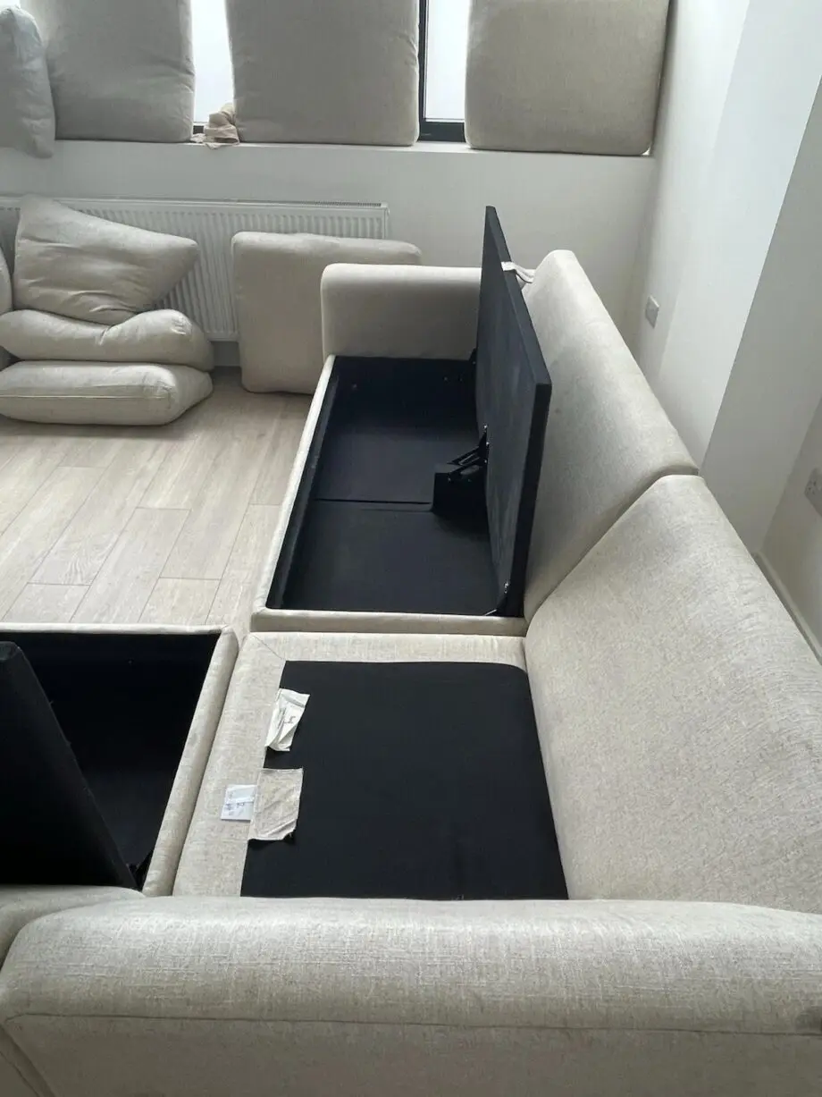 Loaf Chatnap modular Even Sided Storage Corner Sofa In Thatch house Fabric.