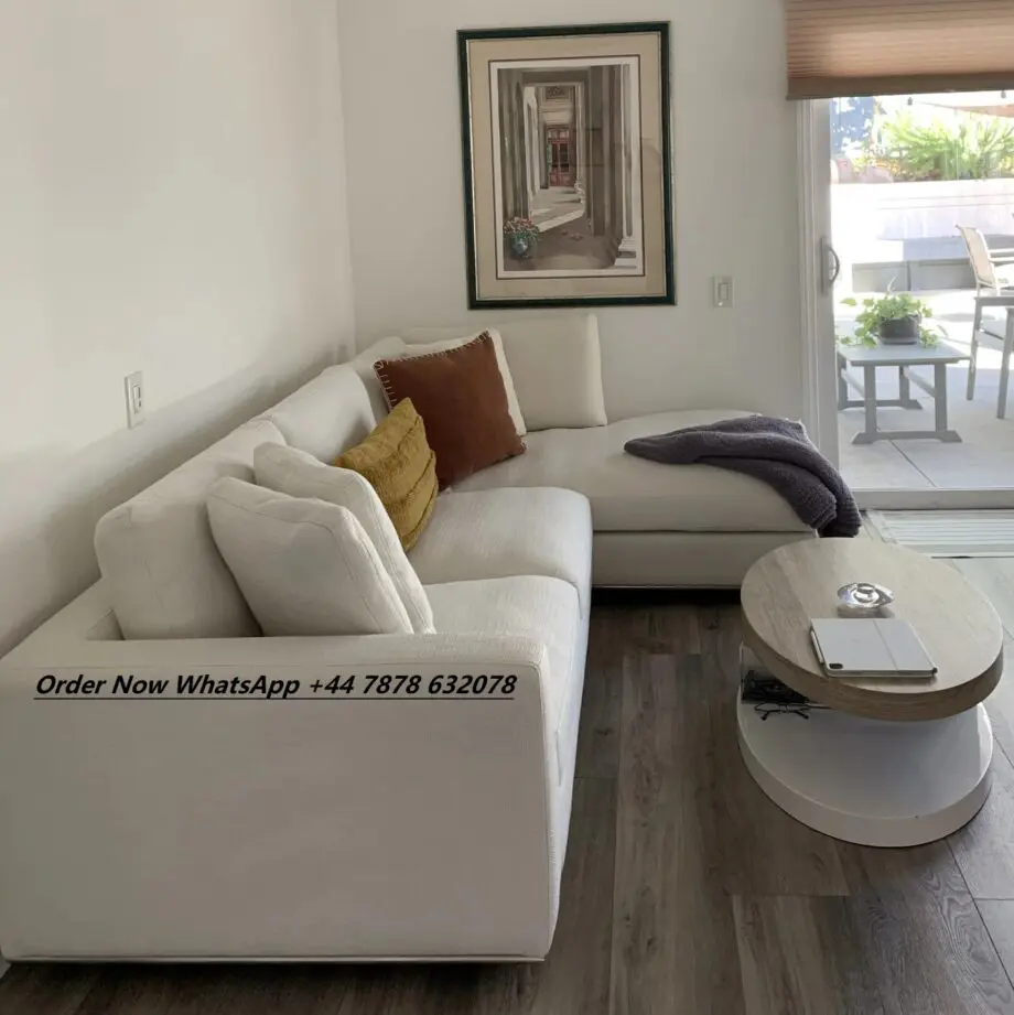 Loaf Sectional Sofa With Chaise Beige Velvet