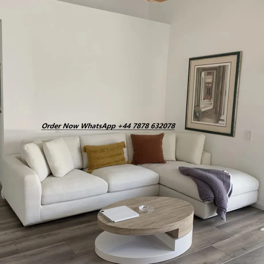 Loaf Sectional Sofa With Chaise Beige Velvet