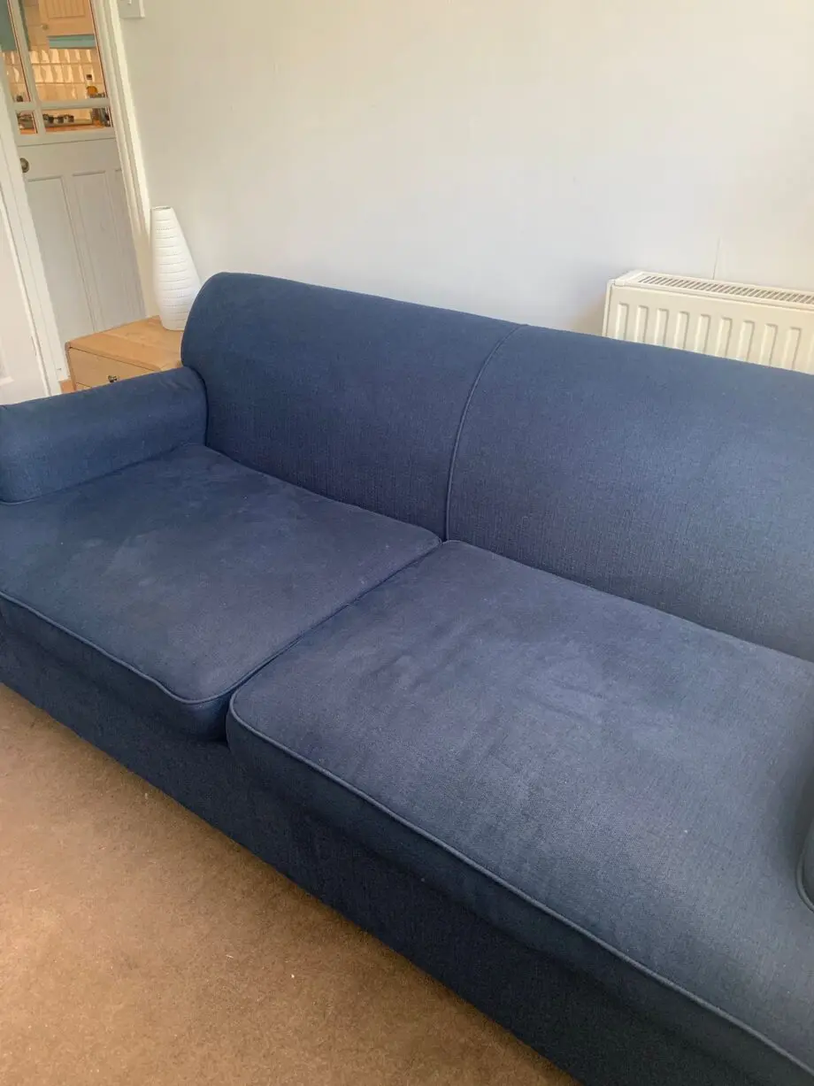 Dark Blue 3 seater sofabed from Made.com in Dark Blue Weave