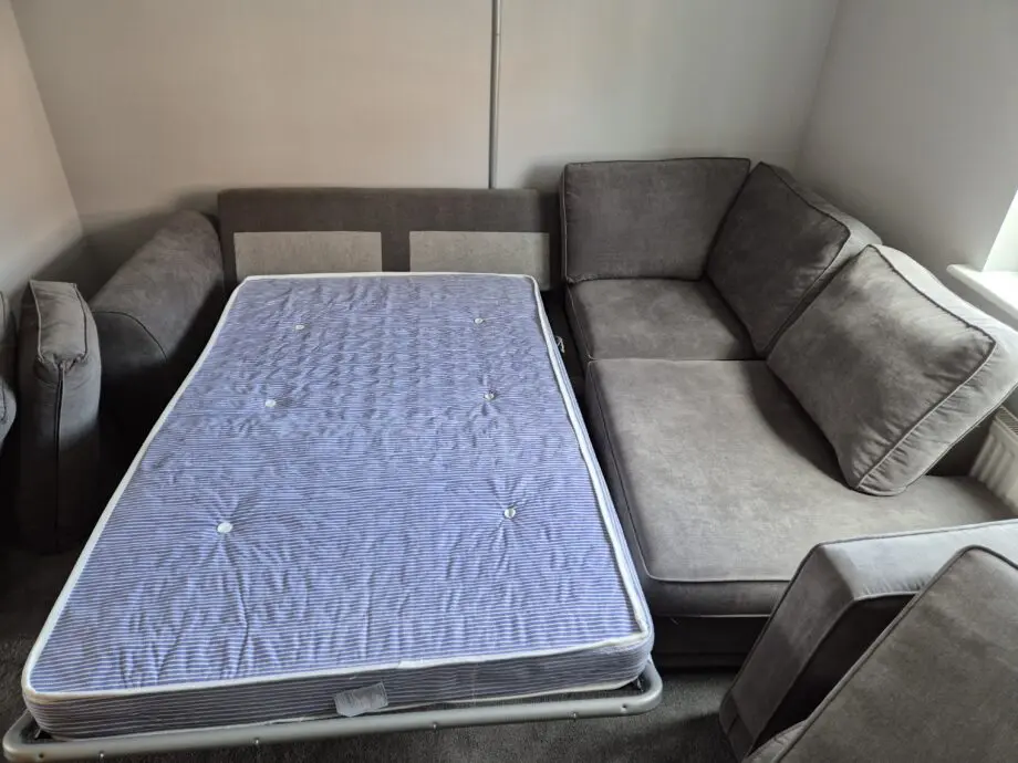 DFS Orka Right Hand Facing Arm Open End Deluxe Corner Sofa Bed