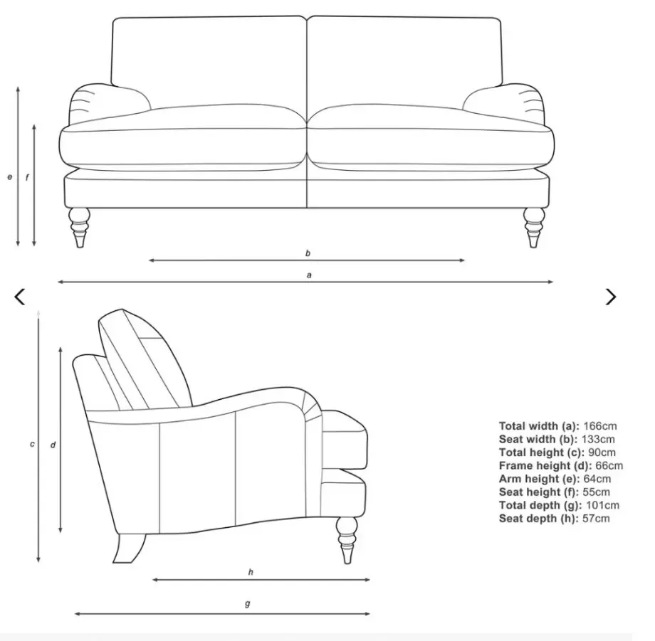 John Lewis Otley Medium 2 Seater Sofa French style blue/grey linen.