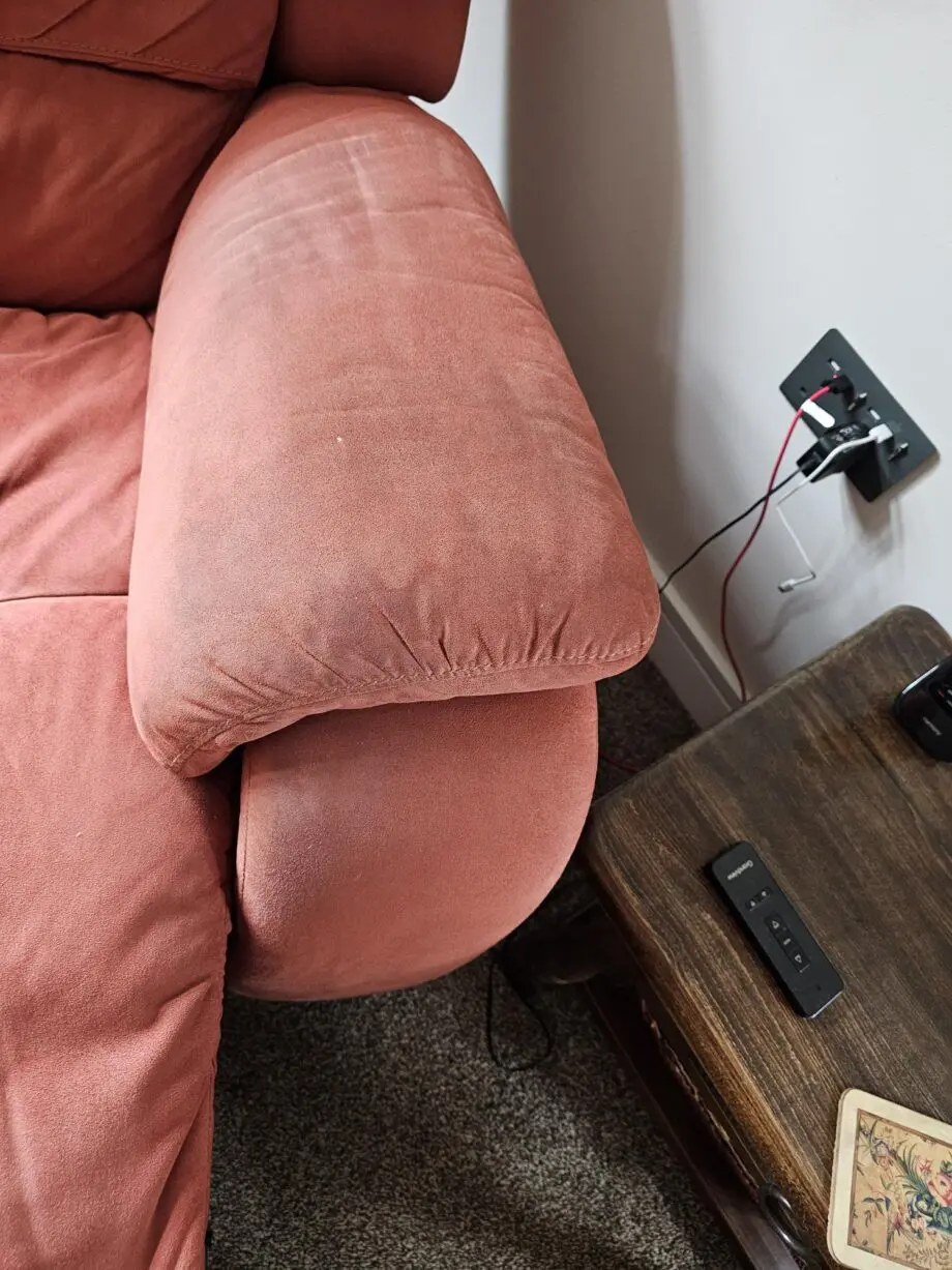 Dark red 2 seater powered recliner
