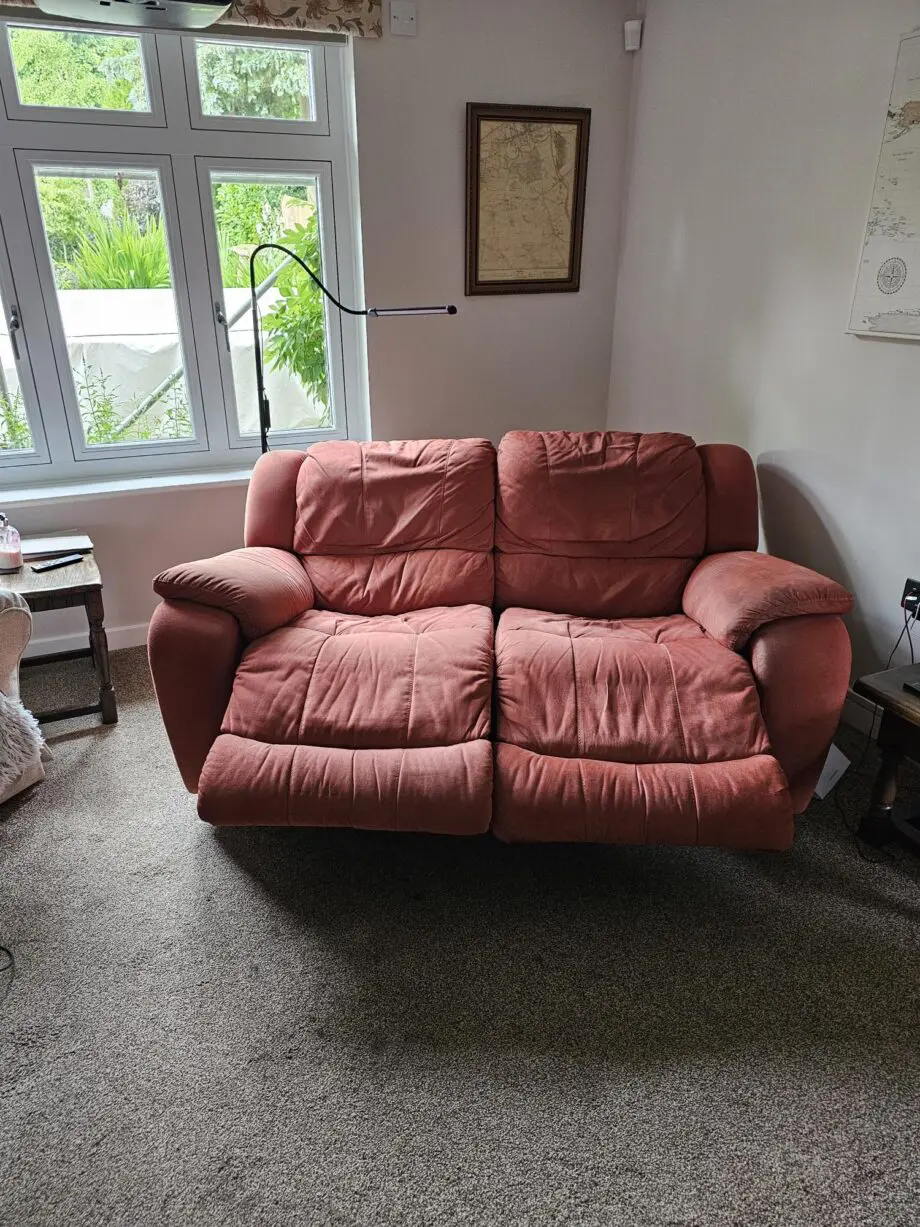 Dark red 2 seater powered recliner