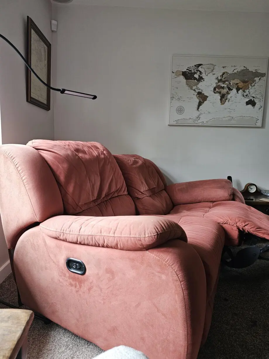 Dark red 2 seater powered recliner
