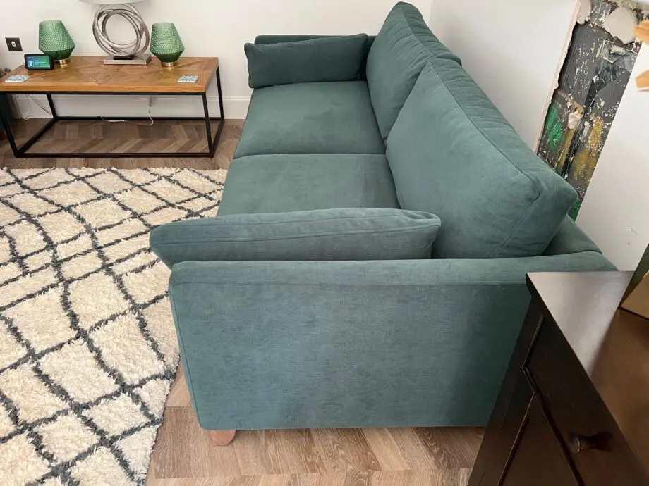 Furniture Village 4 seater sofa in green, hardly used