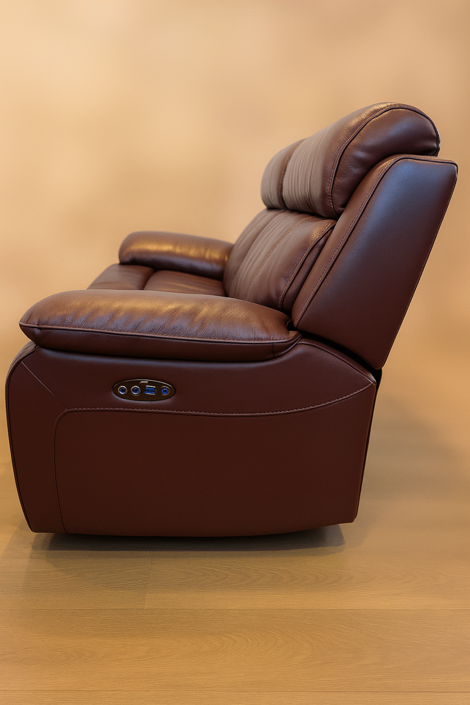 Moreno II 2 seater power leather sofa with power headrests