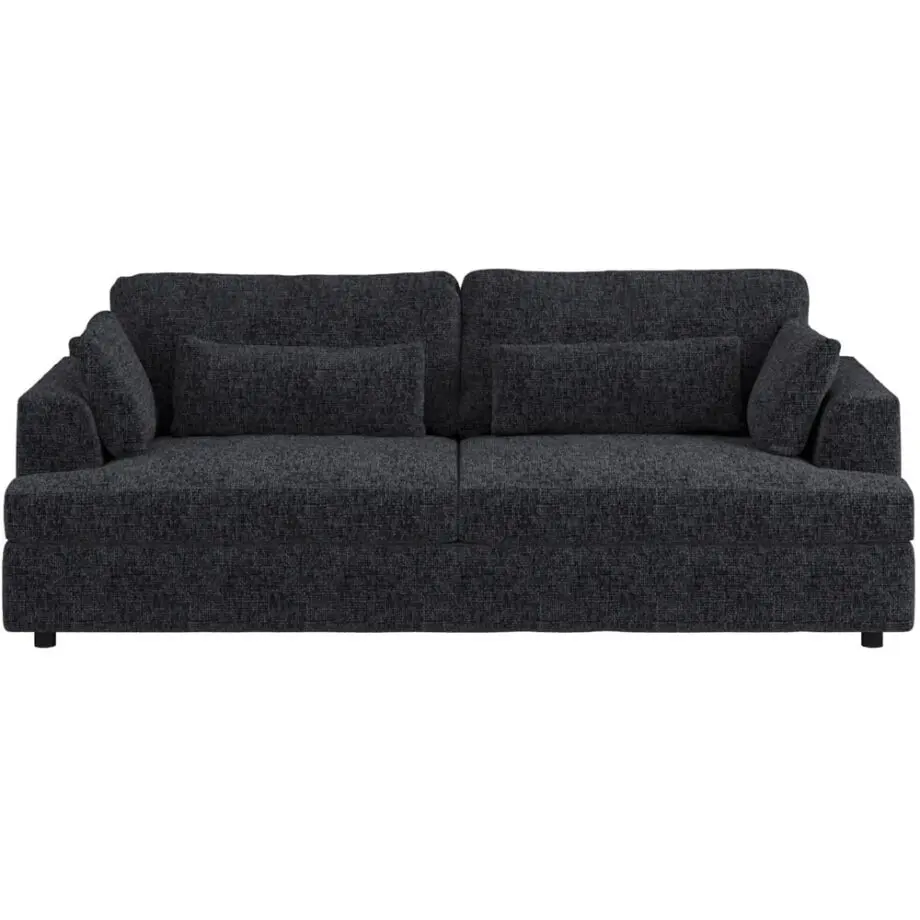 Solace+Co Drew 3 Seater Charcoal Chenille Sofa
