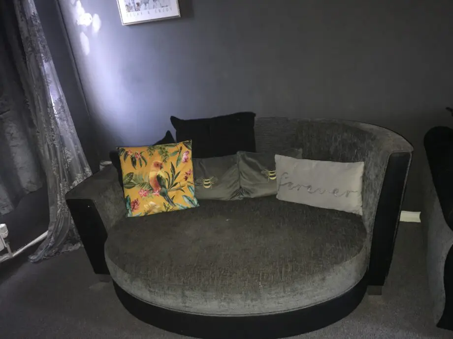 Black and grey corner sofa